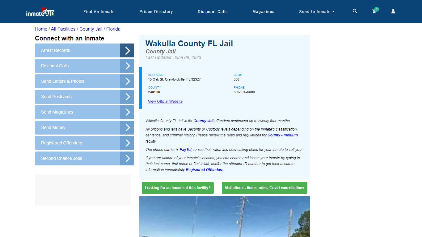 Wakulla County FL Jail - Inmate Locator - Crawfordville, FL