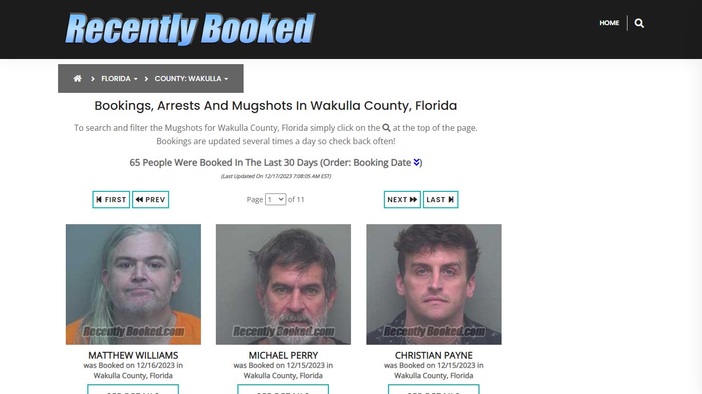 Recent bookings, Arrests, Mugshots in Wakulla County, Florida