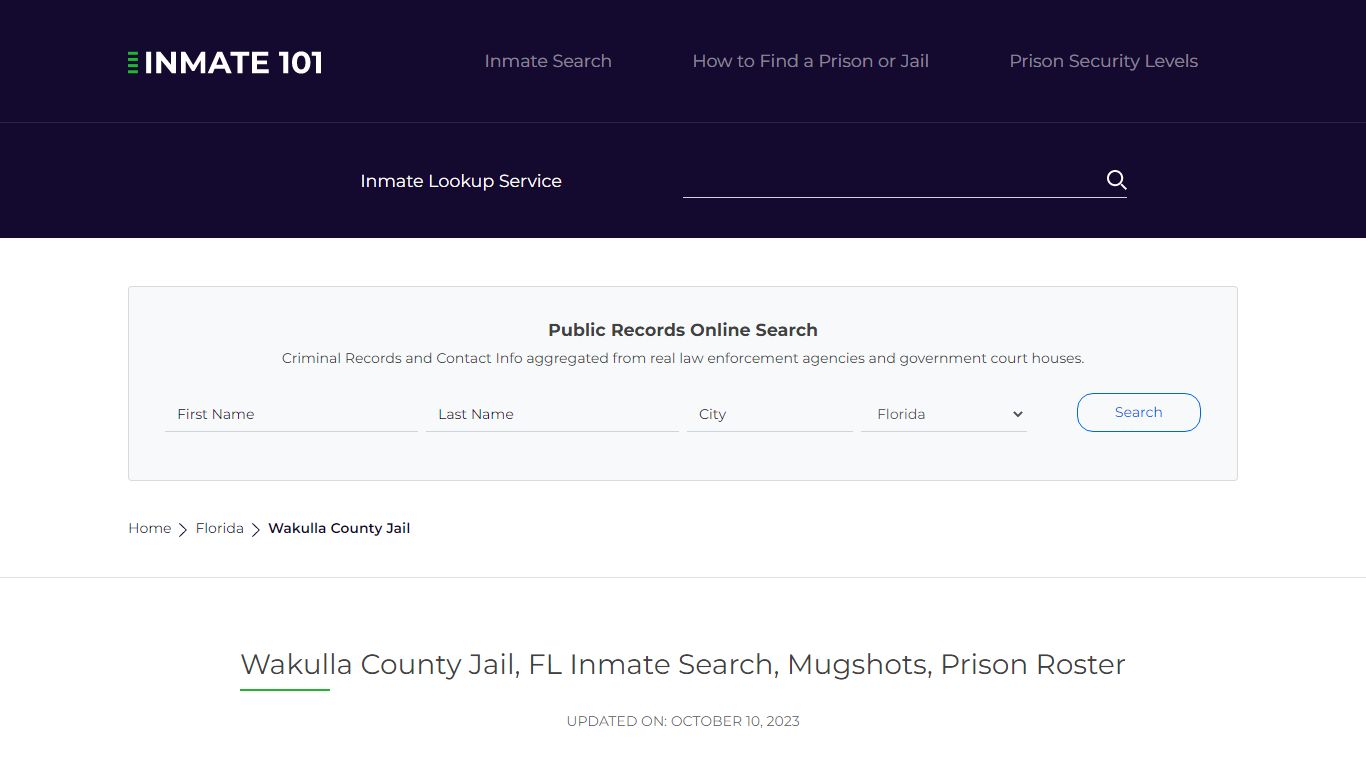 Wakulla County Jail, FL Inmate Search, Mugshots, Prison Roster